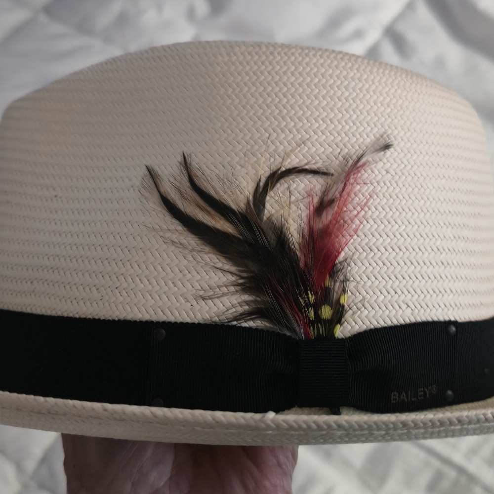 Bailey Of Hollywood Cream Fedora with Black Band and Feather